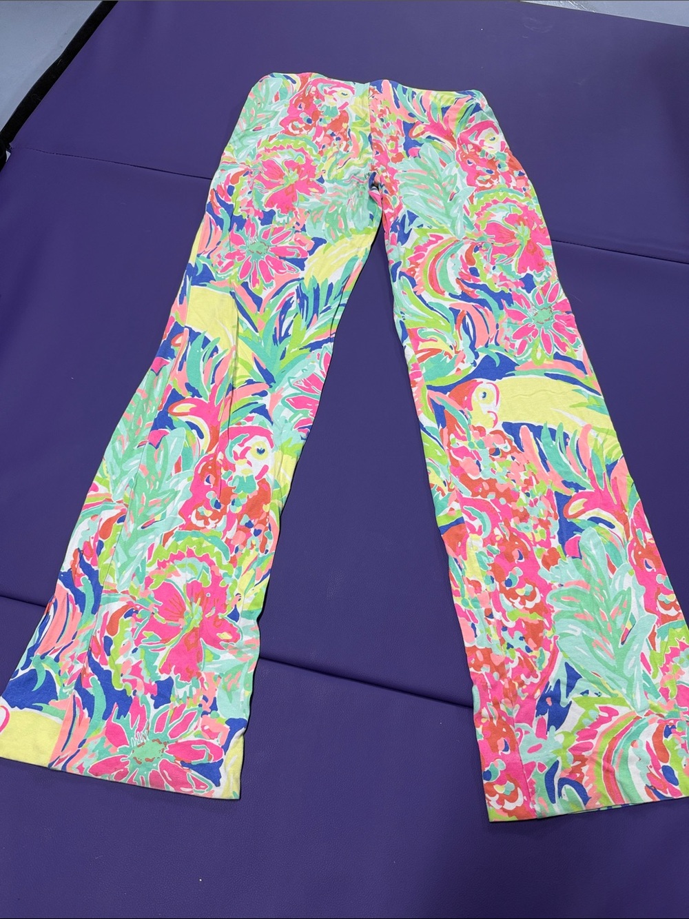 Lilly Pulitzer Neon Floral Boot-Cut Pants in Pink, Green & Yellow - Picture 3 of 3
